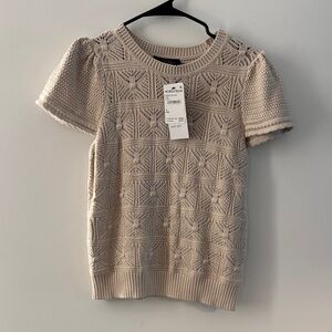 Max Studio Beige Textured Blouse